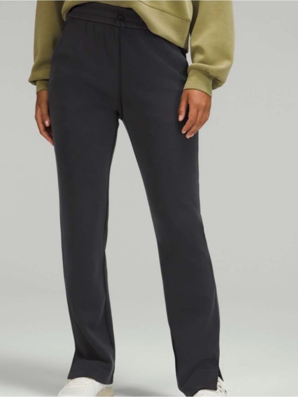 lululemon athletica Black Brushed Softstreme Split Hem High Rise Pant